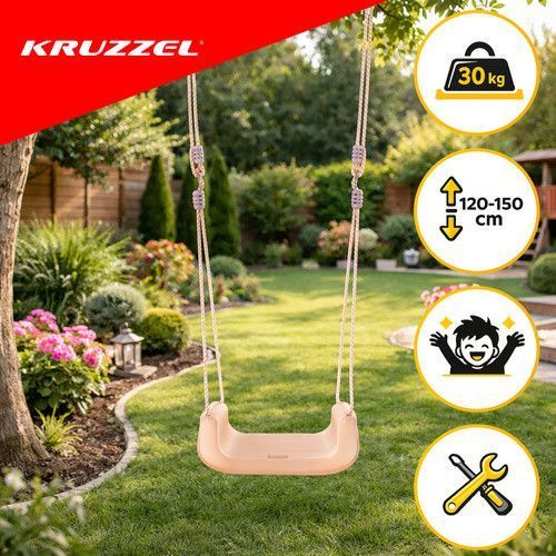 Детские качели-трансформер 3-в-1 серо-бежевая Kruzzel 27357 49852 фото