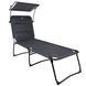 Кровать раскладная Bo-Camp Sun Lounger With Sunscreen 5 Positions Grey (1304492) DAS3054 фото 1