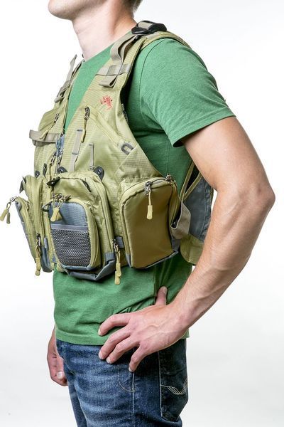 Жилет Tramp Angler рибальський розвантажувальний олива, Зелений S/M TRFB-006-S/M фото