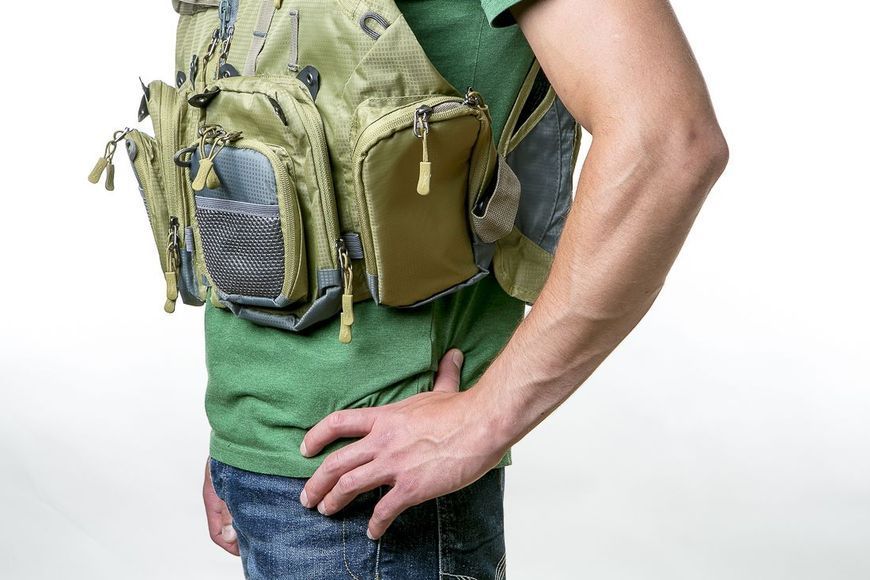 Жилет Tramp Angler рибальський розвантажувальний олива, Зелений S/M TRFB-006-S/M фото