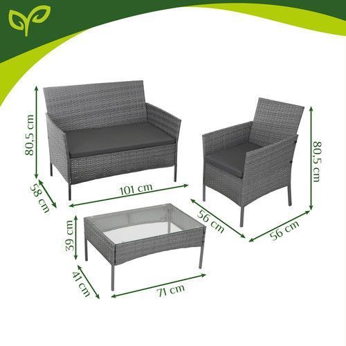 Садовая мебель из ротанга антрацитового цвета Gardlov 26907 49820 фото