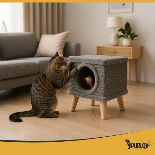 Когтеточка, домик, лежак на ножках для кошек Purlov 26215 37351 фото
