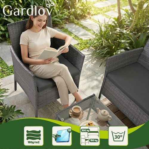 Садовая мебель из ротанга антрацитового цвета Gardlov 26907 49820 фото