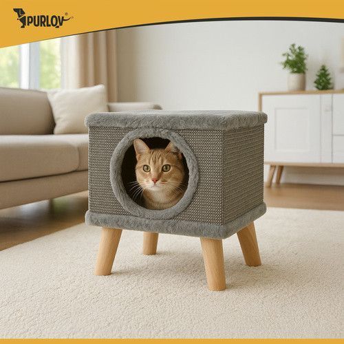 Когтеточка, домик, лежак на ножках для кошек Purlov 26215 37351 фото