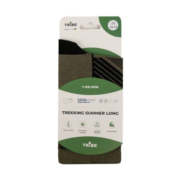 Шкарпетки Tribe Trekking Summer Long T-KB-0016-olive, 38-40 T-KB-0016-olive-38-40 фото