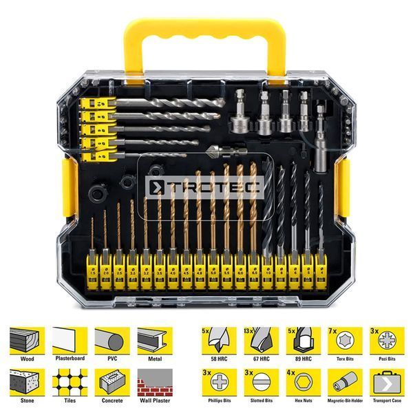 Набір біт і свердел Trotec 49 pieces Hexagon Shank Drill and Bit Set (6200001160) DAS2946 фото