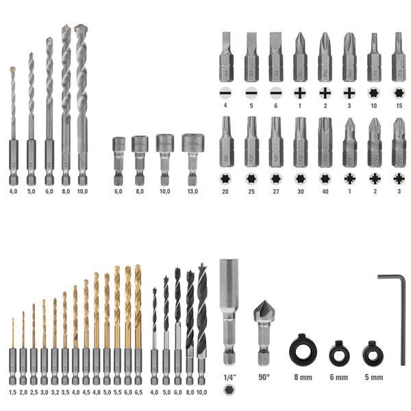 Набір біт і свердел Trotec 49 pieces Hexagon Shank Drill and Bit Set (6200001160) DAS2946 фото