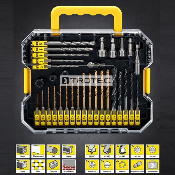 Набір біт і свердел Trotec 49 pieces Hexagon Shank Drill and Bit Set (6200001160) DAS2946 фото