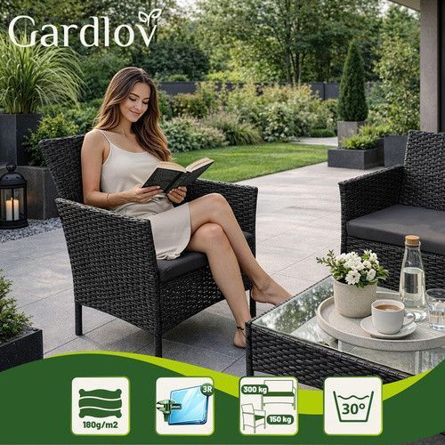 Садовая мебель из черного ротанга Gardlov 26908 49735 фото
