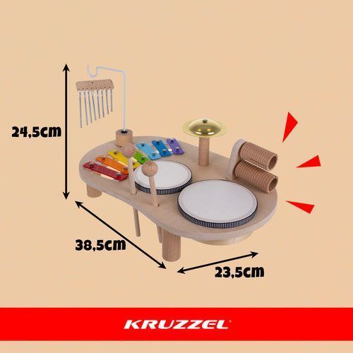 Деревянный развивающий музыкальный столик Kruzzel 26420 сенсорный Монтессори 40286 фото