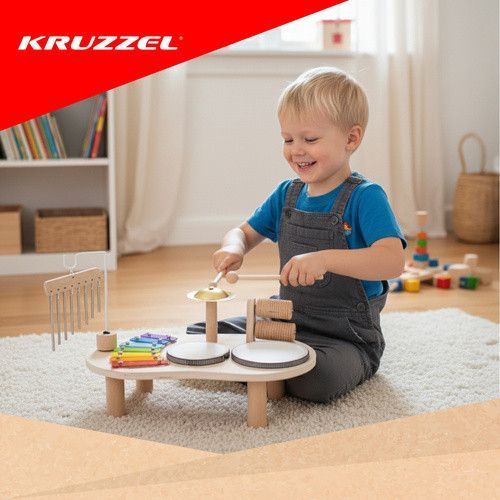 Деревянный развивающий музыкальный столик Kruzzel 26420 сенсорный Монтессори 40286 фото