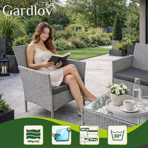 Садовая мебель из серого ротанга Gardlov 26910 49665 фото