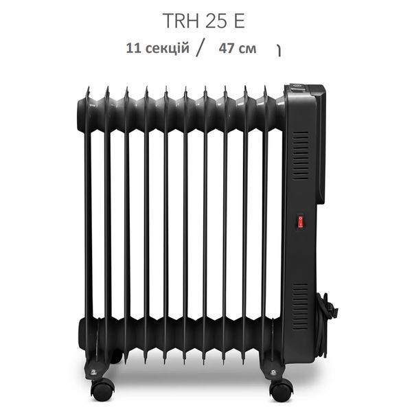 Обогреватель масляный Trotec TRH 25 E 2500W Black (1410000720) DAS2766 фото