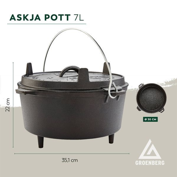 Казан с крышкой Groenberg Askja Pot 30 cm / 7 L Black (266017) DAS3023 фото
