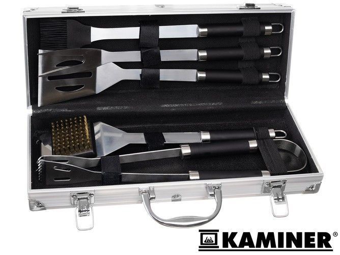 Набор для гриля и барбекю Kaminer 18307 - 5 приборов в чемодане 20185 фото