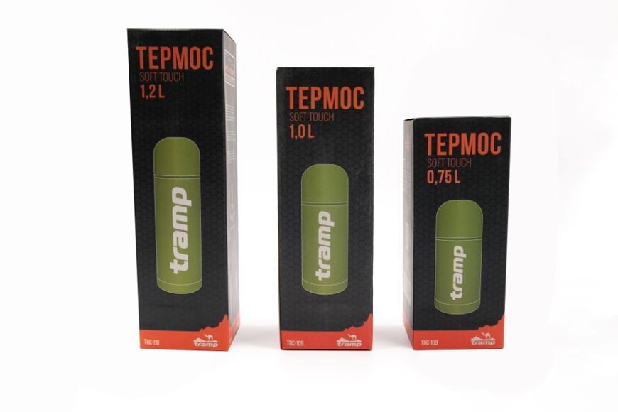 Термос TRAMP Soft Touch 1,2 л, Сірий TRC-110-grey фото