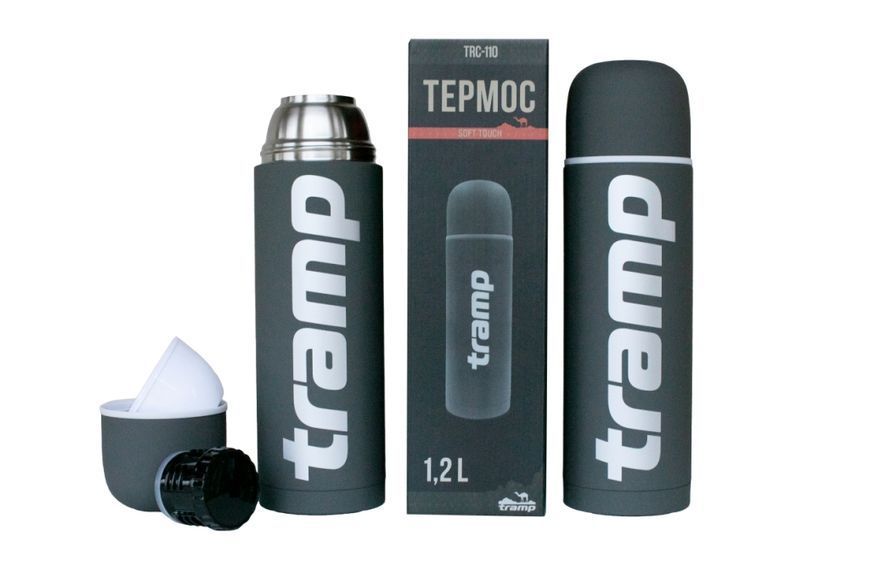 Термос TRAMP Soft Touch 1,2 л, Сірий TRC-110-grey фото