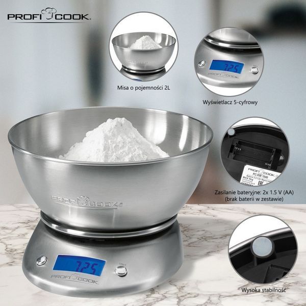 Весы кухонные с чашей ProfiCook PC-KW 1040 до 5 кг 12262 фото