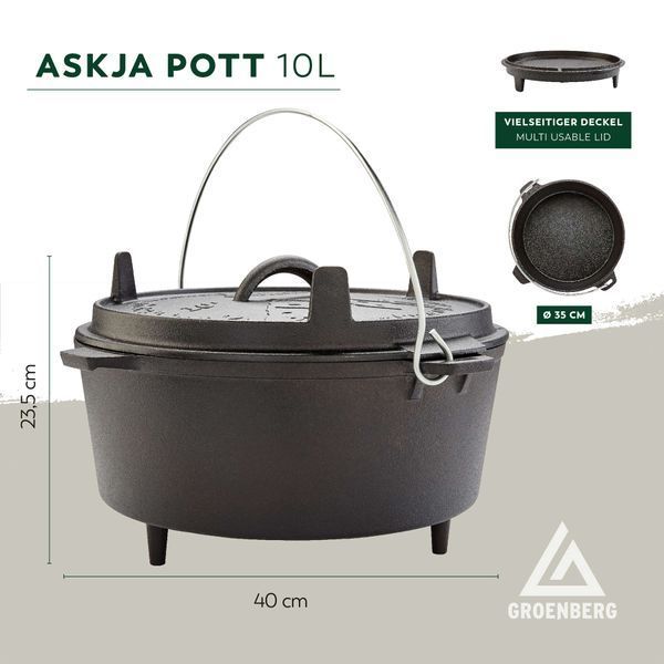 Казан с крышкой Groenberg Askja Pot 33 cm / 10 L Black (266018) DAS3030 фото