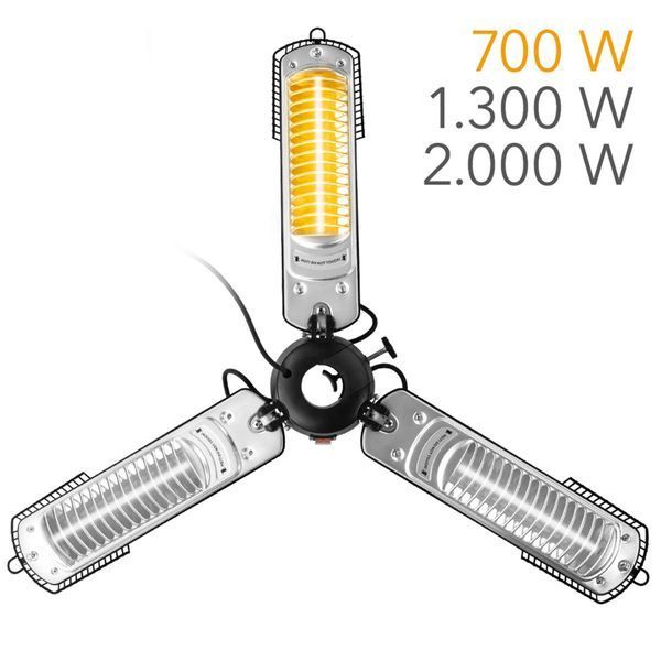 Обогреватель инфракрасный Trotec IRS 2005 2000W Silver/Black (1410003922) DAS2807 фото