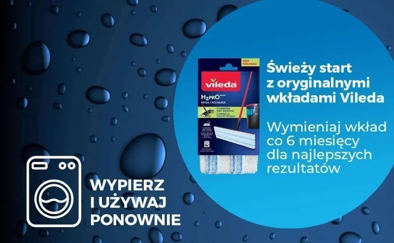 Набор для уборки Vileda H2prO плоская швабра двухкамерная технология ведра НОВИНКА 2025 40255 фото