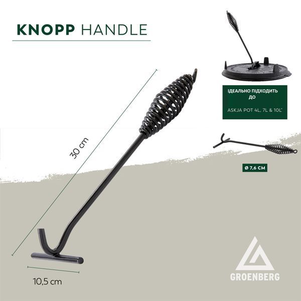 Подъемник крышки Groenberg Knopp Handle Black (266019) DAS3031 фото