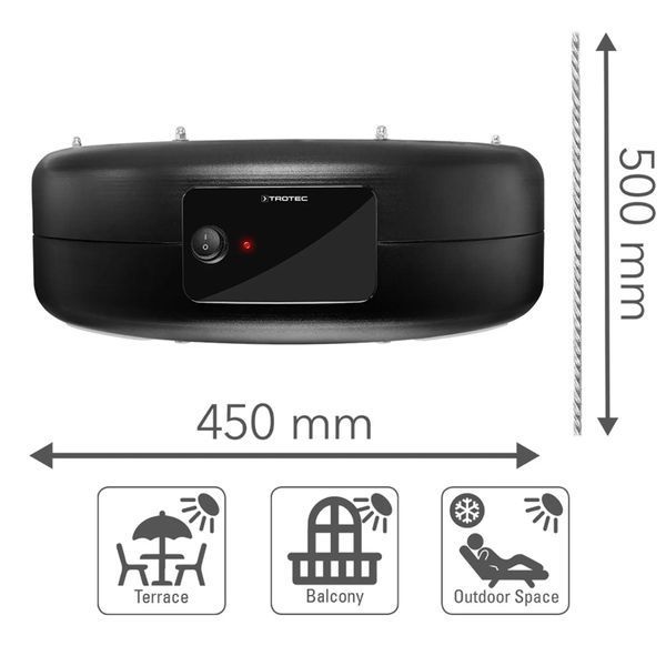 Обогреватель инфракрасный Trotec IR 1550 SC 1500W + LED Black (1410003812) DAS2835 фото