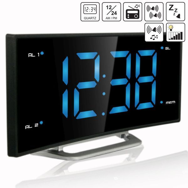 Годинник настільний з радіо Technoline WT460 Blue LED Black/Silver (WT460 blaue LED) DAS1615 фото