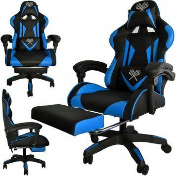 Кресло геймерское с подставкой для ног Malatec Dunmoon 8978 BLUE 12842 фото