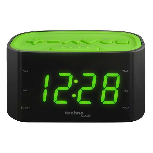 Часы настольные с радио Technoline WT465 Black/Green (WT465 grun) DAS1616 фото