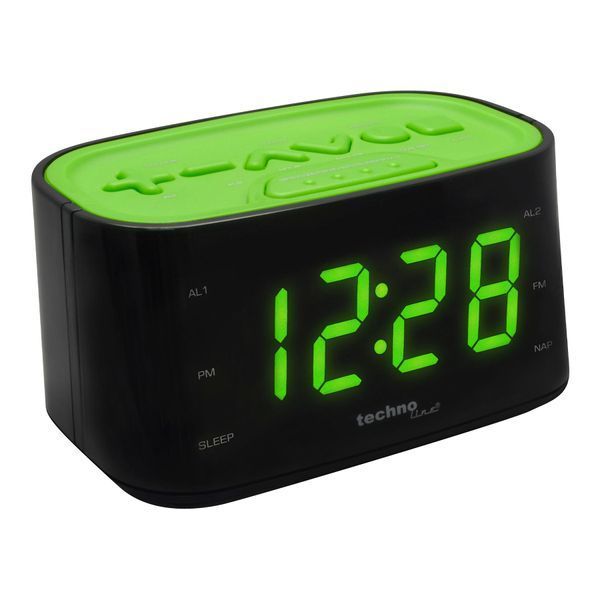 Часы настольные с радио Technoline WT465 Black/Green (WT465 grun) DAS1616 фото