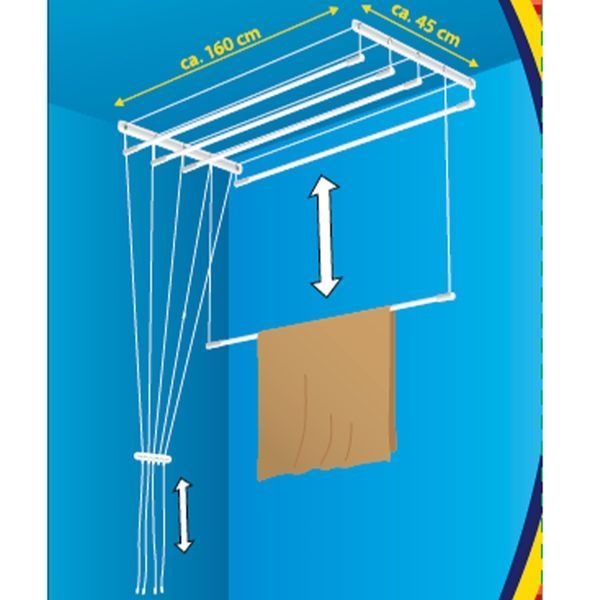 Сушарка для білизни настінно-стельова Casa Si Perfect Dry 5 x 1.6m White (CS42260V05) DAS3654 фото