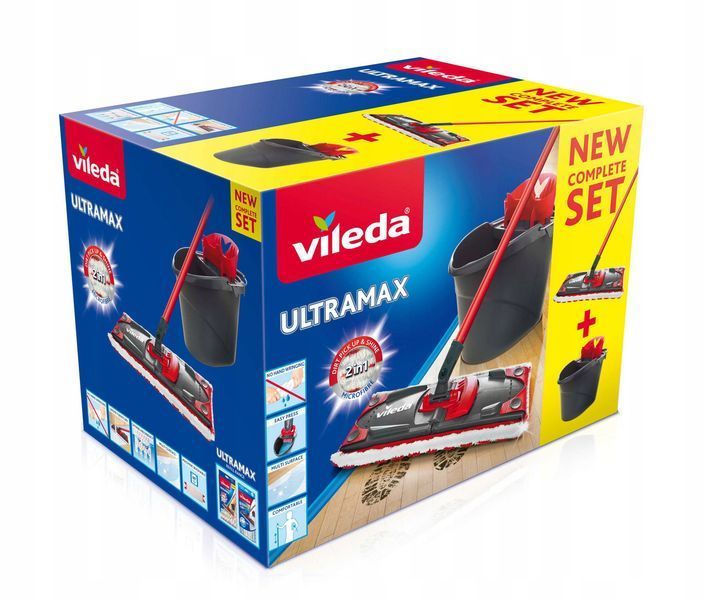 Набор для уборки Vileda UltraMax 2в1 швабра и ведро с отжимом 12253 фото