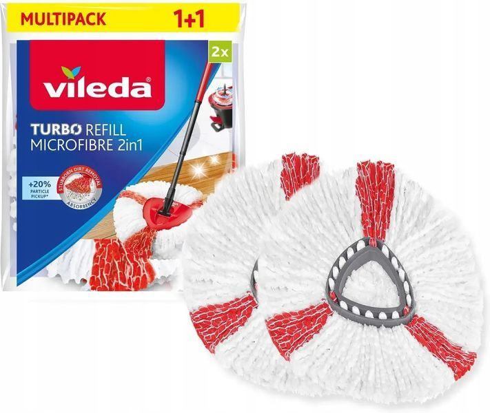 Насадки для швабры Vileda Turbo 2в1 2 шт. круглые 166142 28697 фото