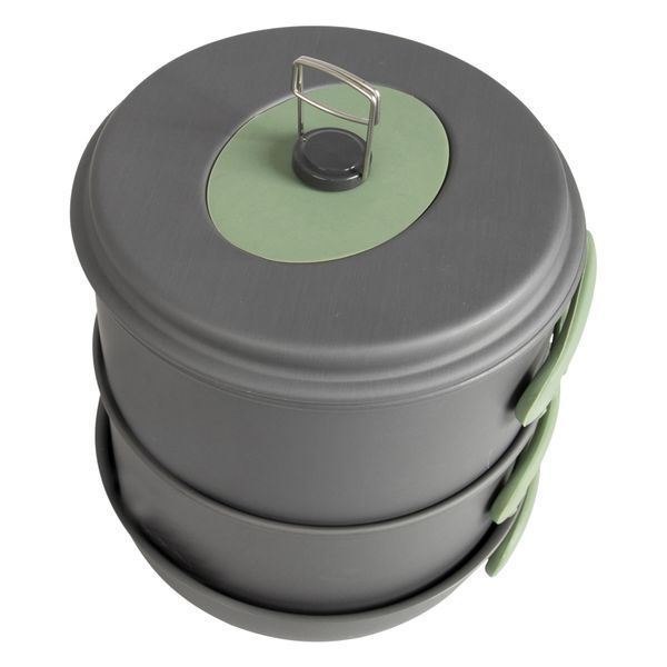 Набір посуду Bo-Camp Explorer XL 4 Pieces Hard Anodized Grey/Green (2200249) DAS1910 фото