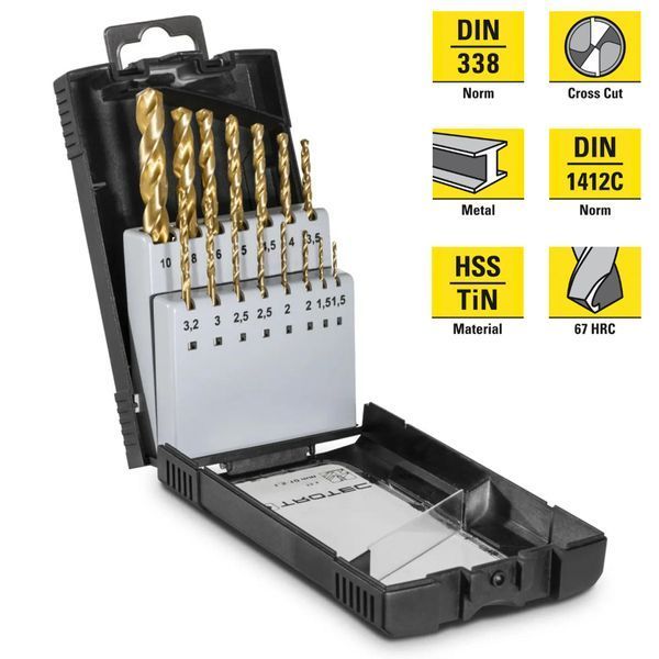 Набір свердел по металу Trotec 15 pieces HSS Metal Drill Set (6200001131) DAS2958 фото