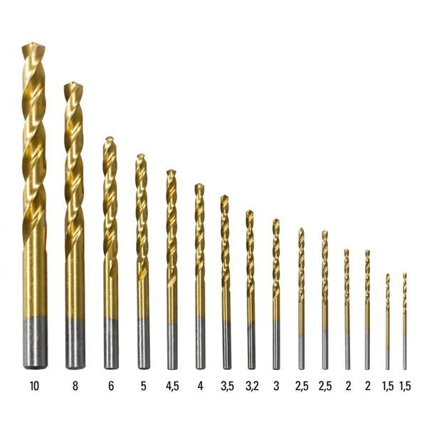 Набір свердел по металу Trotec 15 pieces HSS Metal Drill Set (6200001131) DAS2958 фото