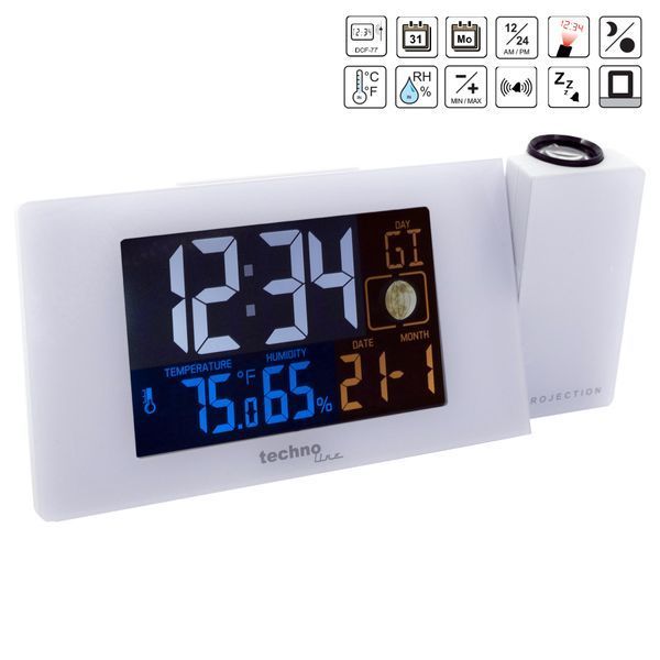 Годинник проекційний Technoline WT537 White (WT537) DAS945 фото