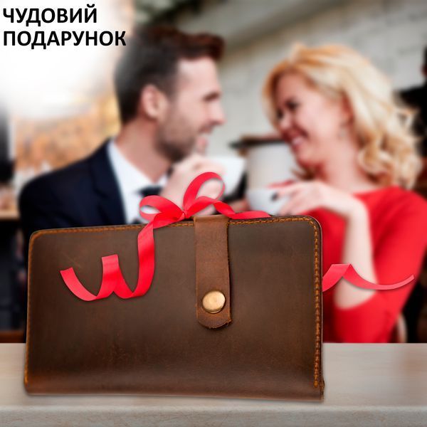 Шкіряне портмоне "Крафт" ручної роботи з натуральної шкіри 710 фото