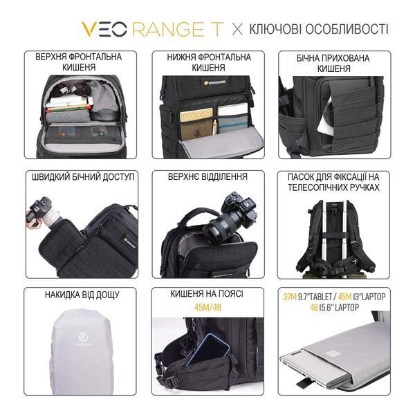 Рюкзак Vanguard VEO Range T 37M Black (VEO Range T 37M BK) DAS1571 фото
