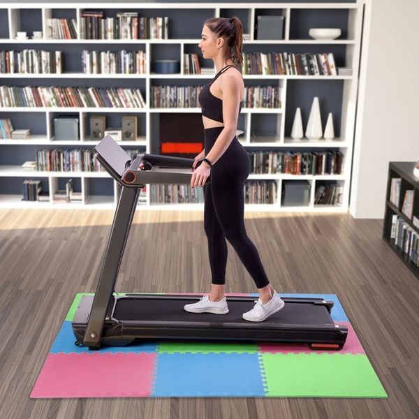 Коврик-пазл ONE FITNESS MP10 9 частей 176х176х1см розово-зелено-голубой 26351 фото