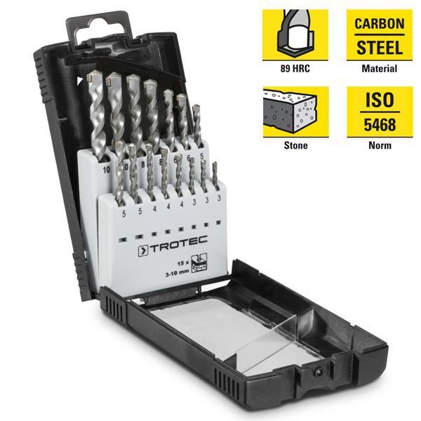 Набір свердел по каменю Trotec 15 pieces Stone Drill Set (6200001151) DAS2960 фото