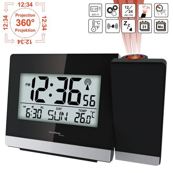 Годинник проекційний Technoline WT536 Black (WT536) DAS946 фото